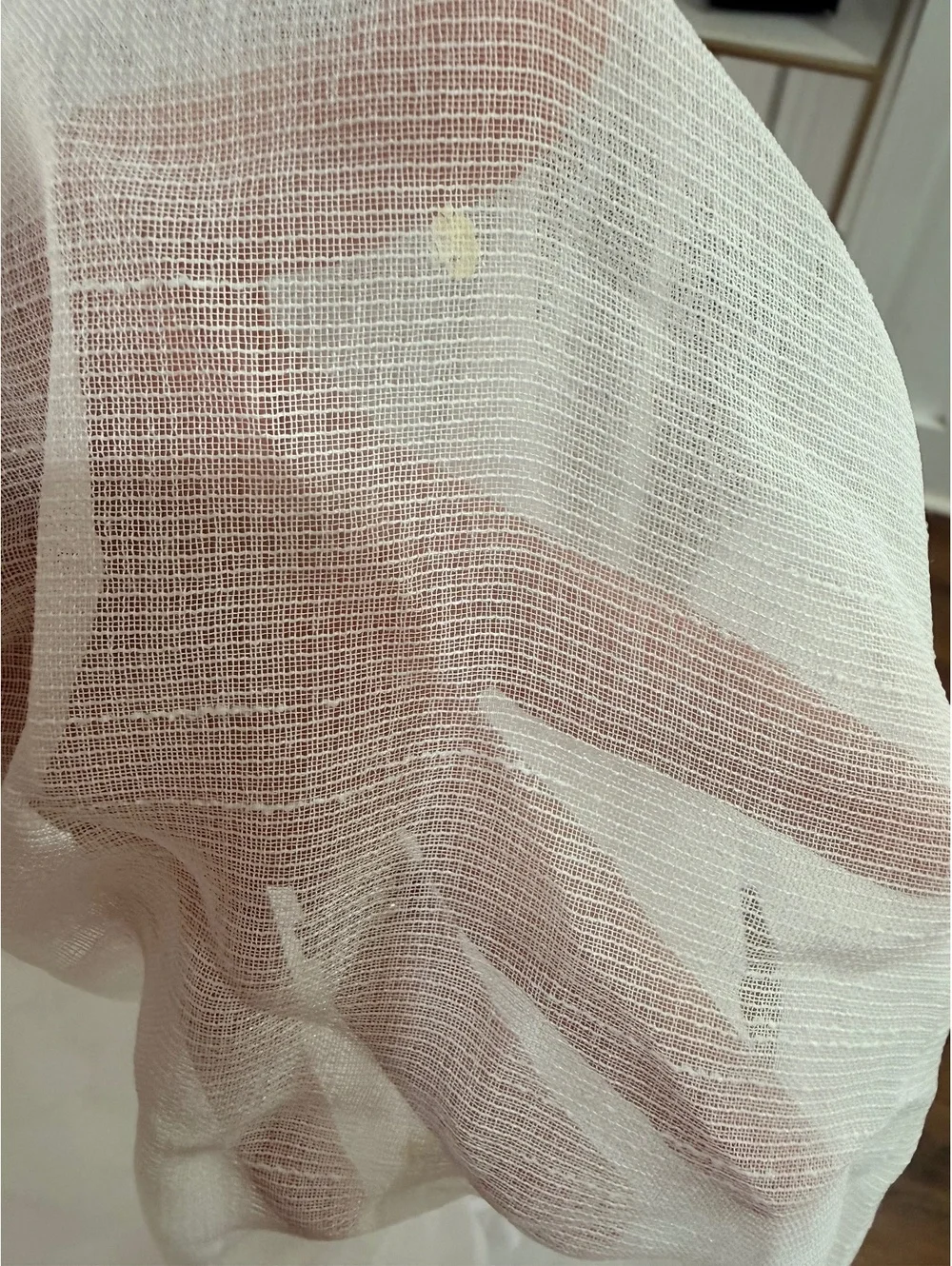 Laura Ashley White Sheer Curtain Panels Rustic Burlap Tab Top Farmhouse Décor
